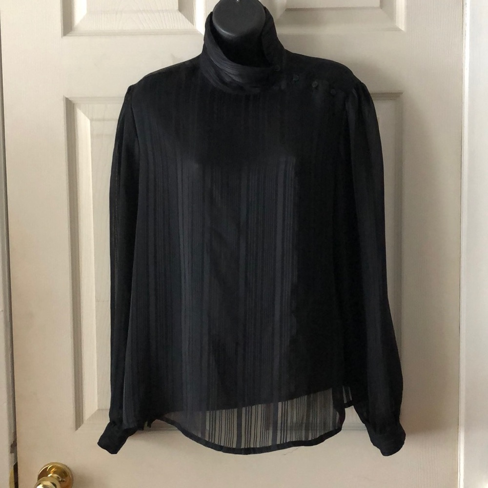 Vintage sheer high collar blouse